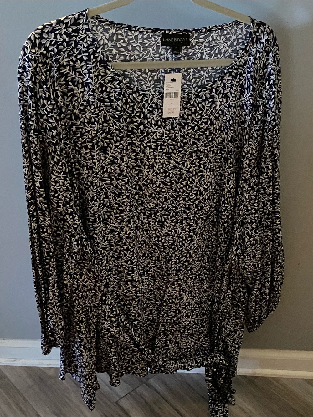Lane Bryant Navy and White Floral Swing Tunic New